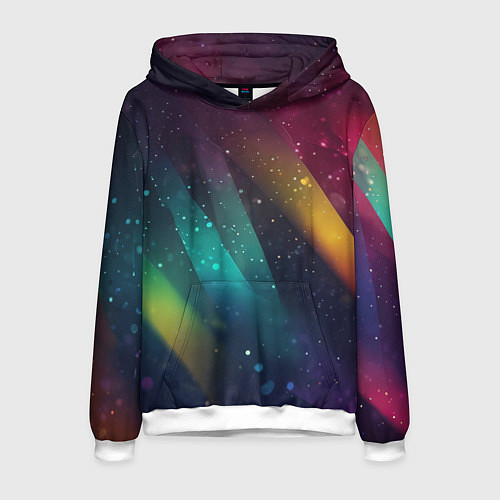 Мужская толстовка Неоновые цветные полосы / 3D-Белый – фото 1