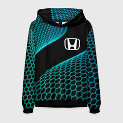 Толстовка-худи мужская Honda electro hexagon, цвет: 3D-черный