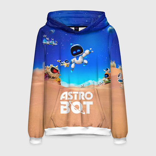 Мужская толстовка Astro bot персонажи / 3D-Белый – фото 1