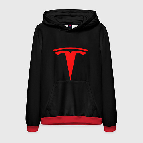 Мужская толстовка Tesla red logo / 3D-Красный – фото 1