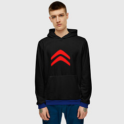 Толстовка-худи мужская Citroen logo red, цвет: 3D-синий — фото 2