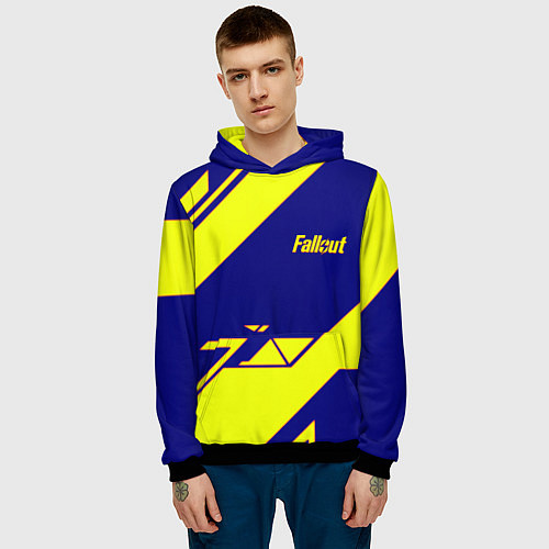Мужская толстовка Fallout film geometry / 3D-Черный – фото 3