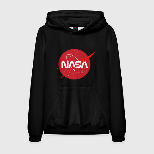 Мужская толстовка Nasa logo red / 3D-Черный – фото 1