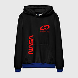 Толстовка-худи мужская Nasa space red logo, цвет: 3D-синий