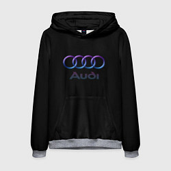 Толстовка-худи мужская Audi neon logo, цвет: 3D-меланж