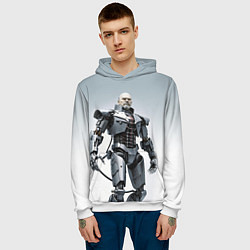 Толстовка-худи мужская Cyber Lenin - ai art, цвет: 3D-белый — фото 2