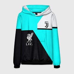 Толстовка-худи мужская Juventus x Liverpool geometry, цвет: 3D-черный