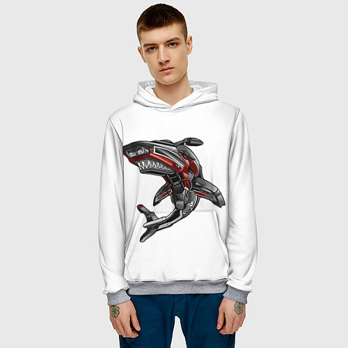 Мужская толстовка Moto shark / 3D-Меланж – фото 3
