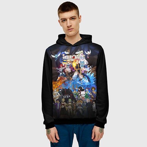 Мужская толстовка Фейри Тейл / 3D-Черный – фото 3