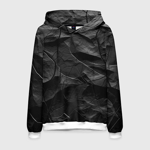 Мужская толстовка Текстура темной скалы / 3D-Белый – фото 1