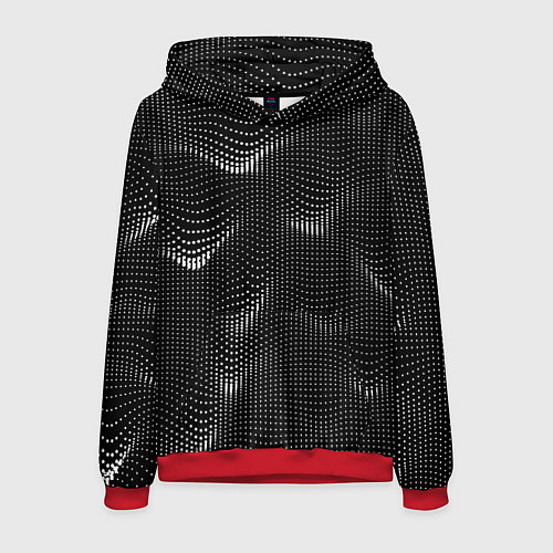 Мужская толстовка Чёрная оптическая иллюзия из точек / 3D-Красный – фото 1