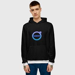 Толстовка-худи мужская Volvo neon logo, цвет: 3D-белый — фото 2