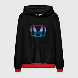 Толстовка-худи мужская Honda neon logo, цвет: 3D-красный