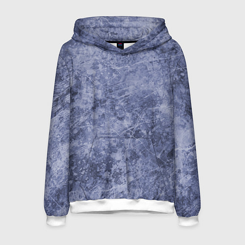 Мужская толстовка Абстракция - синий лёд / 3D-Белый – фото 1