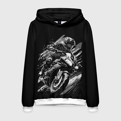Мужская толстовка Спорт байк / 3D-Белый – фото 1