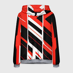 Мужская толстовка Black and red stripes on a white background