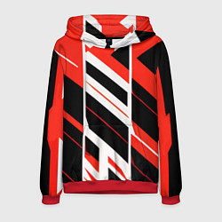 Мужская толстовка Black and red stripes on a white background