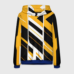 Мужская толстовка Black and yellow stripes on a white background