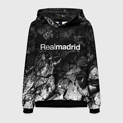 Толстовка-худи мужская Real Madrid black graphite, цвет: 3D-черный