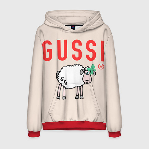 Мужская толстовка Гусси - овца прикольная / 3D-Красный – фото 1