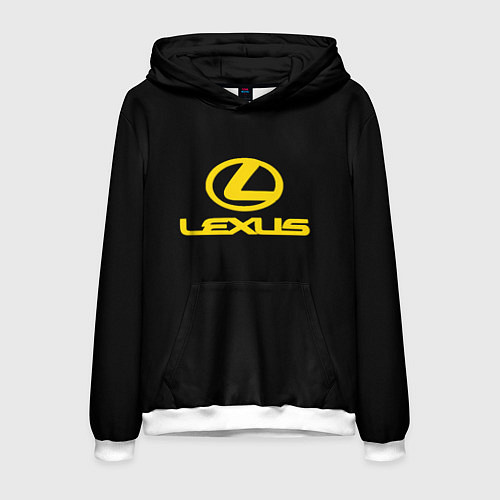 Мужская толстовка Lexus yellow logo / 3D-Белый – фото 1