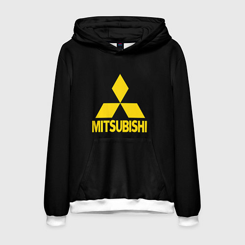 Мужская толстовка Mitsubishi logo yelow / 3D-Белый – фото 1