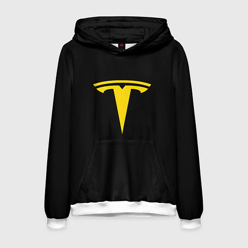 Мужская толстовка Tesla yellow / 3D-Белый – фото 1