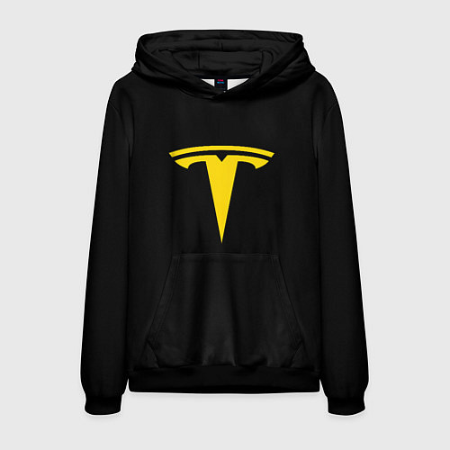 Мужская толстовка Tesla yellow / 3D-Черный – фото 1