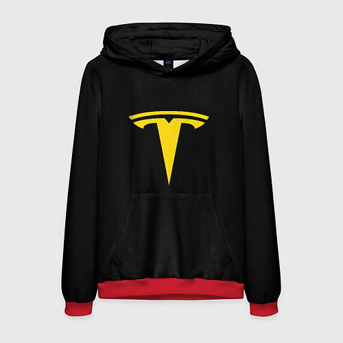 Мужская толстовка Tesla yellow / 3D-Красный – фото 1