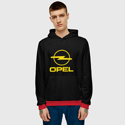 Толстовка-худи мужская Opel yellow, цвет: 3D-красный — фото 2