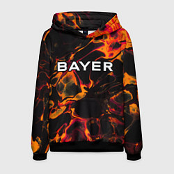 Толстовка-худи мужская Bayer 04 red lava, цвет: 3D-черный