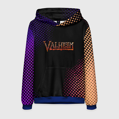 Мужская толстовка Valheim logo pattern / 3D-Синий – фото 1