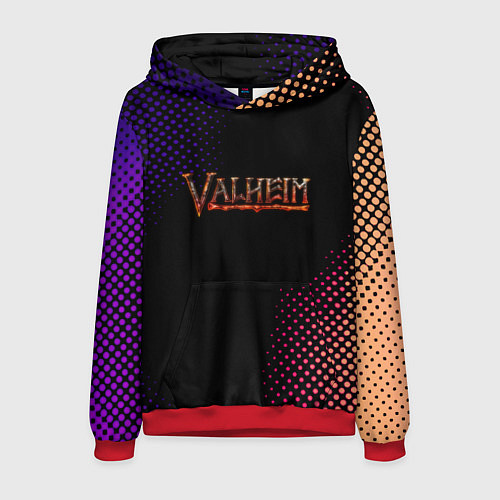 Мужская толстовка Valheim logo pattern / 3D-Красный – фото 1