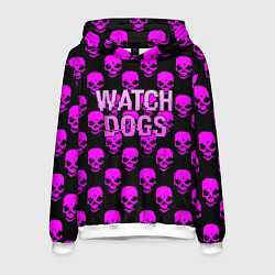 Толстовка-худи мужская Watch dogs neon skull, цвет: 3D-белый