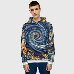 Толстовка-худи мужская Воронка из джинсы и пуговиц - нейросеть, цвет: 3D-белый — фото 2