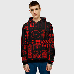 Толстовка-худи мужская Twenty one pilots pattern rock, цвет: 3D-черный — фото 2