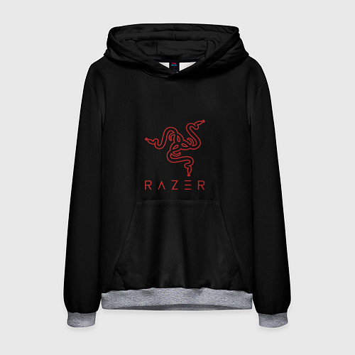 Мужская толстовка Razer red logo / 3D-Меланж – фото 1