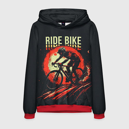 Мужская толстовка Ride bike / 3D-Красный – фото 1