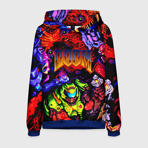 Мужская толстовка Doom game demons / 3D-Синий – фото 1