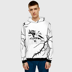 Толстовка-худи мужская Ведьмак лого шторм, цвет: 3D-черный — фото 2