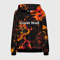 Толстовка-худи мужская Great Wall red lava, цвет: 3D-черный