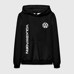 Толстовка-худи мужская Volkswagen logo white, цвет: 3D-черный