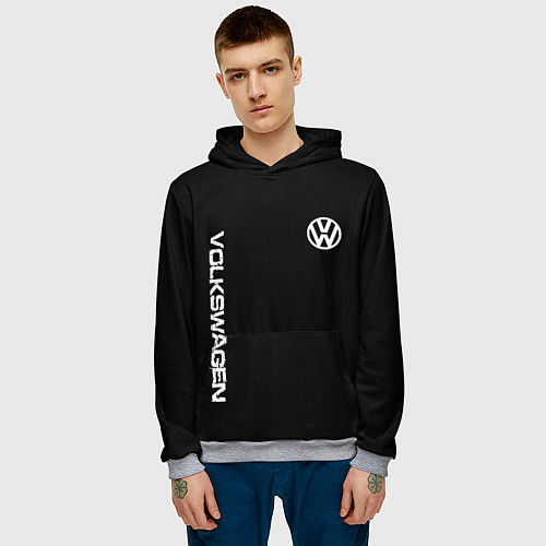 Мужская толстовка Volkswagen logo white / 3D-Меланж – фото 3