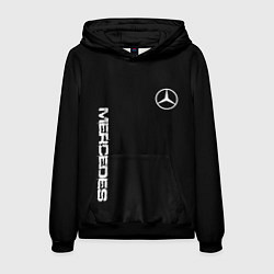 Толстовка-худи мужская Mercedes benz logo white auto, цвет: 3D-черный