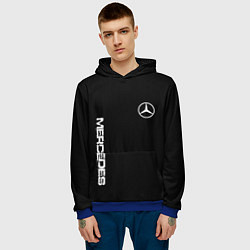 Толстовка-худи мужская Mercedes benz logo white auto, цвет: 3D-синий — фото 2