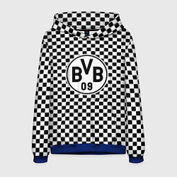 Толстовка-худи мужская Borussia клетка текстура, цвет: 3D-синий