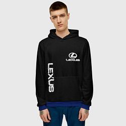 Толстовка-худи мужская Lexus white logo auto, цвет: 3D-синий — фото 2