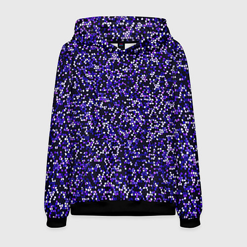 Мужская толстовка Мелкая мозаика паттерн фиолетовый / 3D-Черный – фото 1
