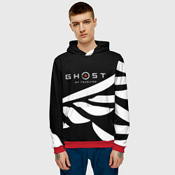 Толстовка-худи мужская Ghost of Tsushima крылья, цвет: 3D-красный — фото 2