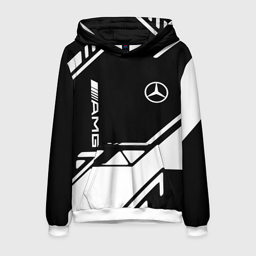 Мужская толстовка Mercedes bens geometry / 3D-Белый – фото 1